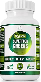 Organic Super Greens Capsules with Ashwagandha, Spirulina & Moringa