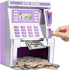 BAODLON Purple Piggy Bank for Kids, ATM Machine Bank for Real Money with Debit Card, Bill Feeder, Coin Recognition, Balance Calculator, Electronic Savings Safe Box, Cool Stuff Toys Gifts for Teen Girl