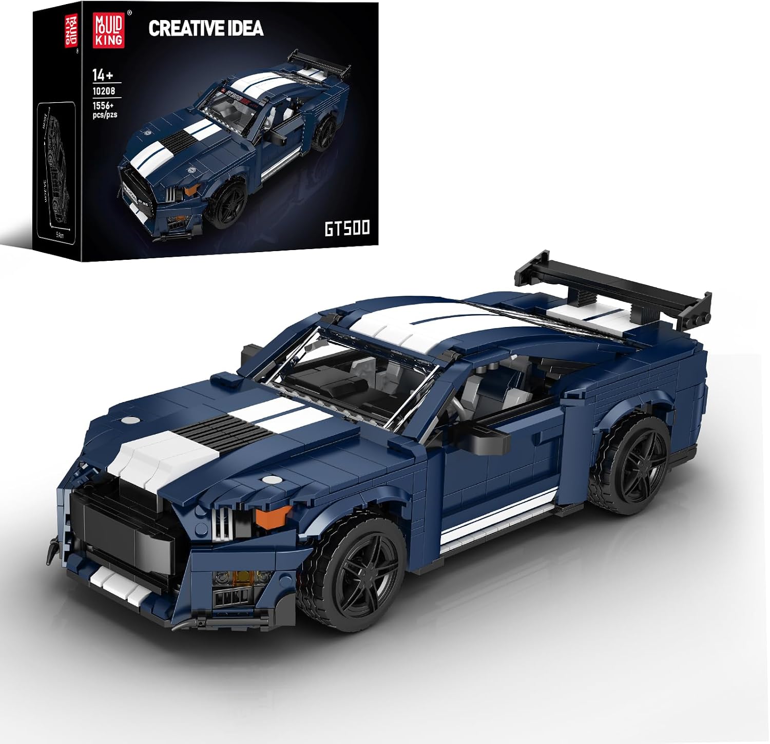 Mould King 10208 Sports Car Building Block Kits, MOC Supercar Racing Car Model Building Sets, Gift for Age 14+/Adults Collections Enthusiasts (1556+ Pieces, Static Version)