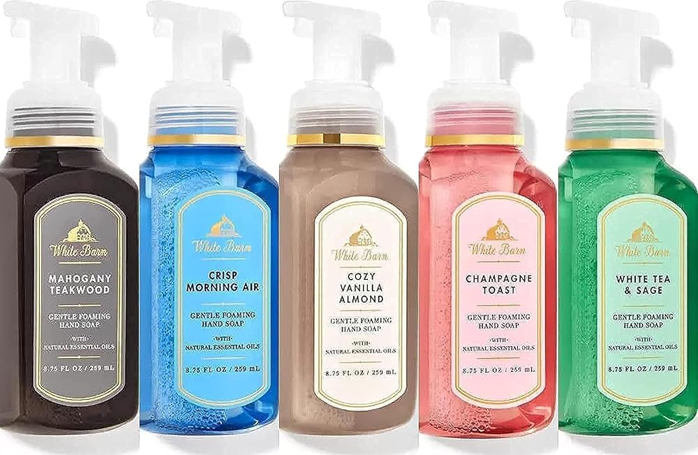 Bath and Body Works Gentle and Clean Foaming Hand Soap 8.75 oz each - (Champagne Toast and Mahogany Teakwood) - Personal Care