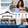 BIGTOPDEALSUSA Black Plastic Hanger Combo Set 40 Pack, 17-Inch Shirt Hangers and 14-Inch P - Image 4