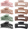 TOCESS Hair Claw Clips for Women, 8 Pack Large 4.33 Inch Jumbo Strong Hold Claw Clip Set for Thick, Thin, Long, Curly Hair, Big Neutral Matte Non-Slip Rectangle Clamps for Girls