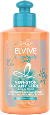 L'Oreal Paris Elvive Dream Lengths Curls Non-Stop Dreamy Curls leave-in conditioner, Paraben-Free with Hyaluronic Acid and Castor Oil. Best for wavy hair to coily hair, 10.2 fl oz