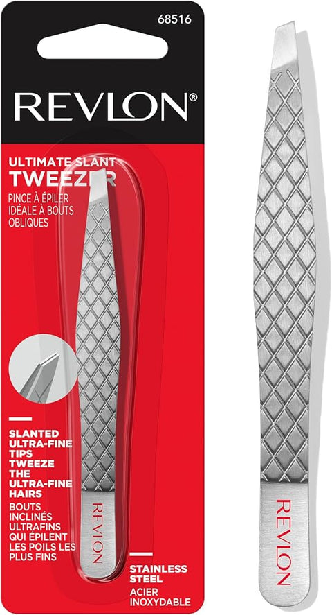 Revlon Ultimate Slant Tip Tweezer, Silver, 1 Count