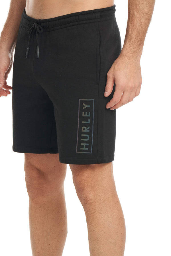 Hurley Men's Boxed Logo Fleece Short, Black, Large