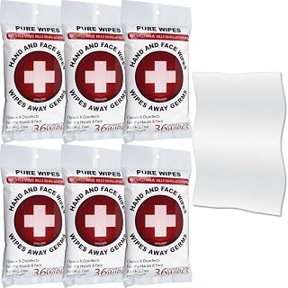 Pure 216 First Aid Disinfecting Wipes for Hands and Face - Personal Care
