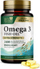 Omega 3 Fish Oil Supplements 2400mg Fish Oil - Triple Strength Omega-3 with EPA & DHA Fatty Acids - Natural Heart, Brain & Immune Support - Wild Caught, Gluten Free, Bottled in USA - 60 Softgels