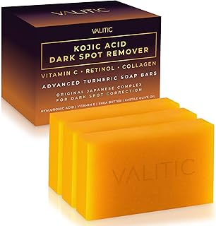 Valitic Kojic Acid Dark Spot Remover Soap Bars, Turmeric Bar Soaps - Personal Care