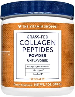 Collagen Peptides Powder - Unflavored, Promotes Healthy Hair, Skin, Joint & Nails - from Grass Fed Bovine, Gluten Free Natural Peptide (7 Ounces Powder) by The Vitamin Shoppe