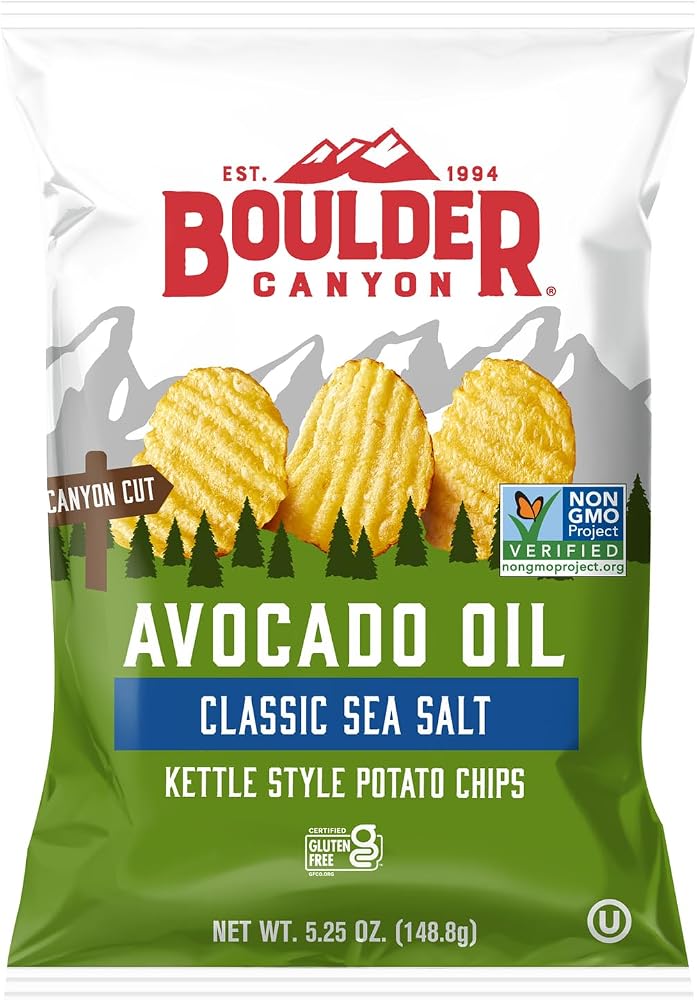Boulder Canyon Avocado Oil Sea Salt Potato Chips, 5.25 oz Bag