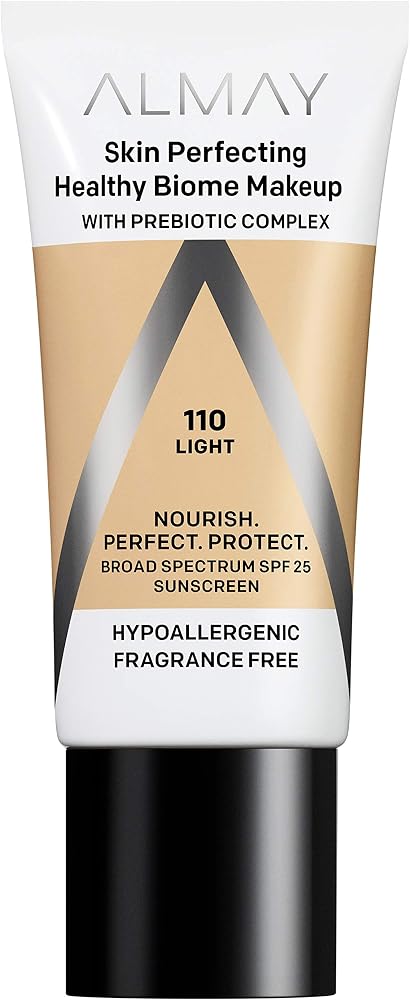 Almay Skin Perfecting Healthy Biome Foundation Makeup, 110 Light, 1 fl oz