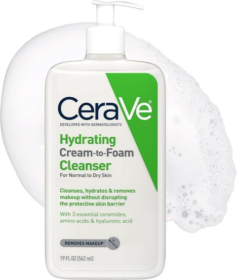 Cerave Hydrating Cream To Foam Cleanser, Gentle Face Cleanser, 19oz - Personal Care