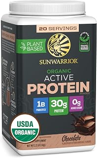 Sunwarrior Active Vegan Protein + Recovery Minerals, Chocolate, 20 Servings