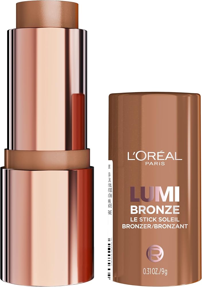 L'Oreal Paris Lumi Bronze Le Stick Soleil Bronzer Stick, Cream-To-Powder Bronzer For A Sunkissed Face Makeup Glow, 110 Toasted Sunlight - Personal Care