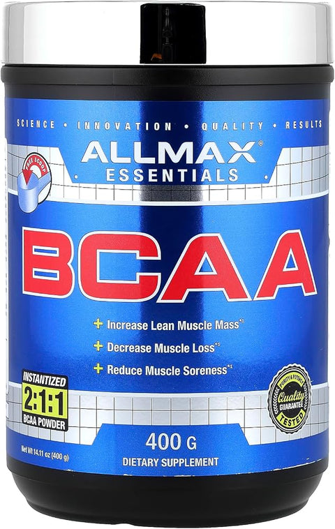 ALLMAX BCAA 2:1:1 Amino Acids Powder, Unflavored, 400 g, 80 Servings