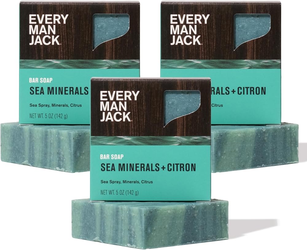 Every Man Jack Body Bar Soap for Men, Sea Minerals Citron, 5oz - Personal Care