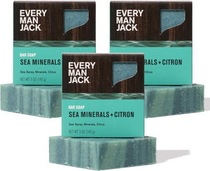 Every Man Jack Body Bar Soap for Men, Sea Minerals Citron, 5oz - Personal Care