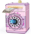 Refasy Piggy Banks for Girls, Electronic Money Bank Password Money Safe Cash Coin Piggy Bank, Fingerprint Simulation Bank Toys for 3 4 5 6 7 8 9 10 12 Year Old Girls Kids Birthday Xmas Gifts (Pink)