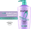 L'Oreal Paris Elvive Hyaluron + Pure 72H Purifying Shampoo for Oily Hair, Clarifying Shamp - Image 3