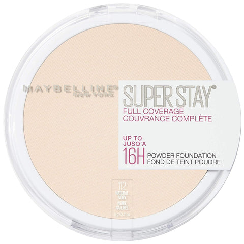 Maybelline Super Stay Full Coverage Powder Foundation Makeup, Up - 112 NATURAL IVORY (1 Count)