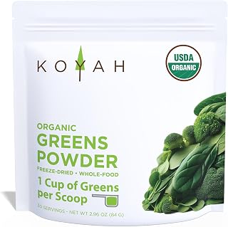 KOYAH - Organic Greens Blend Powder, Freeze-Dried: 30 Servings