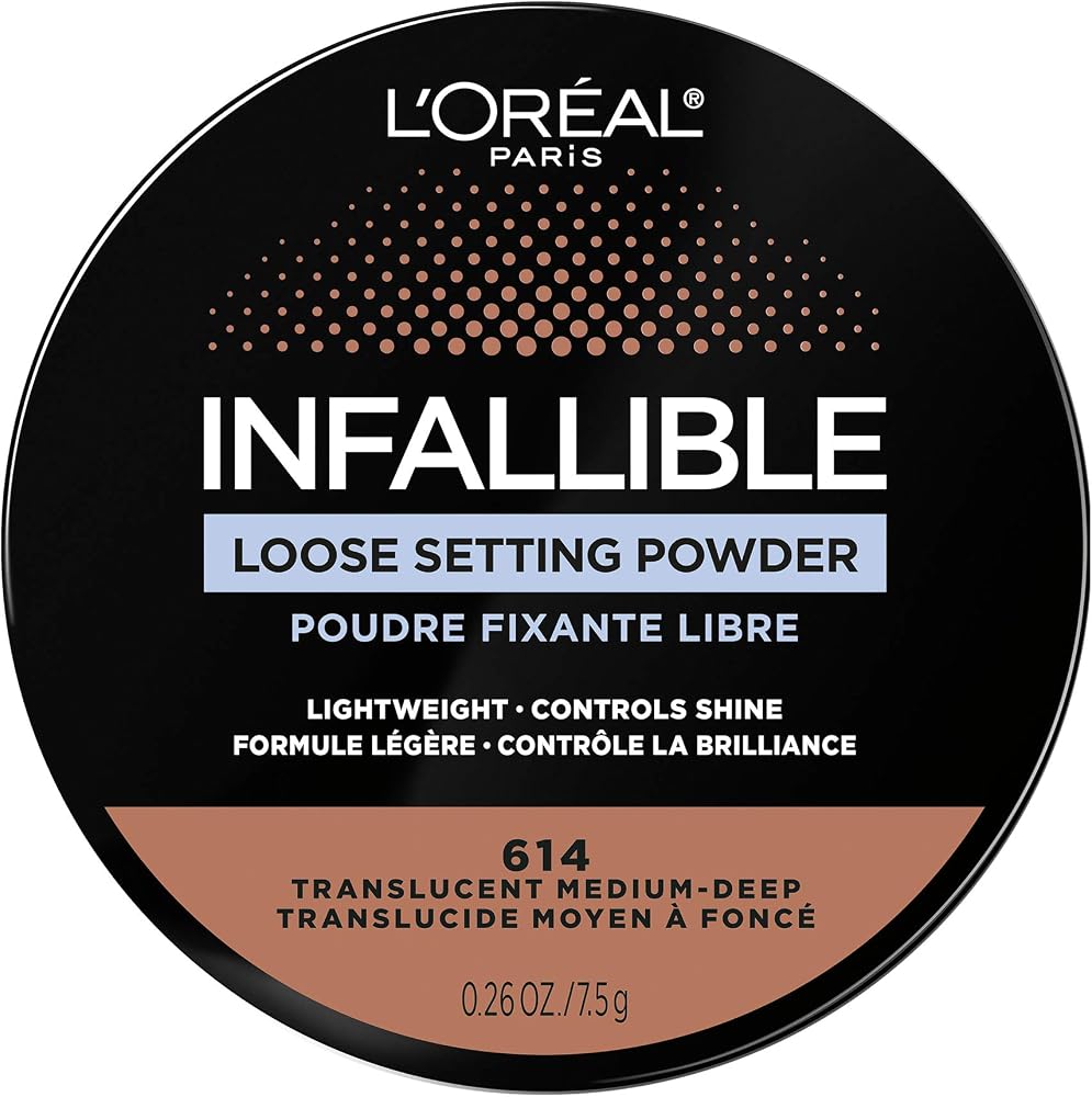L'Oreal Paris Infallible Tinted Loose Setting Powders, Matte Finish, Lightweight, No White Cast, 2 Shades From Light To Deep, Translucent Light-medium, 0.26 Oz
