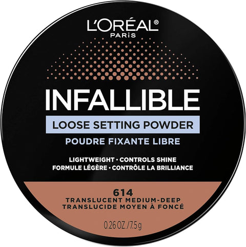 L'Oreal Paris Infallible Tinted Loose Setting Powders, Matte Finish, Lightweight, No White Cast, 2 Shades From Light To Deep, Translucent Light-medium, 0.26 Oz