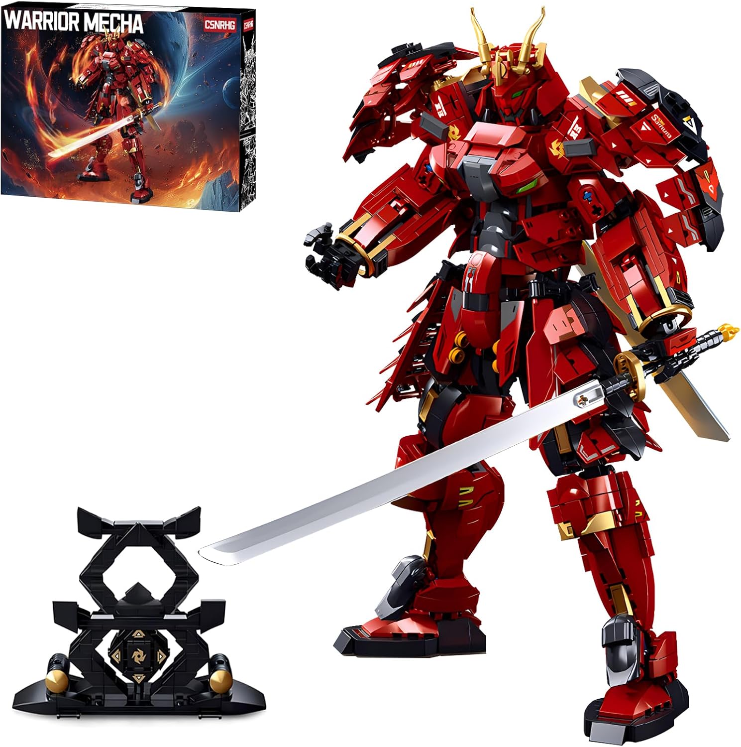 CSNRHG Double Knife Flow Samurai mech Robot Model Building Blocks Toy Set