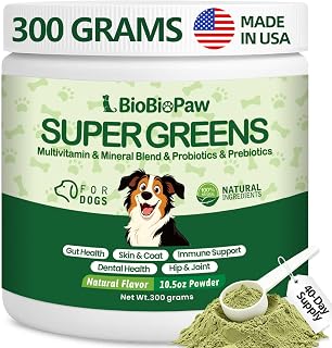 Super Greens for Dogs - Daily Multivitamin Powder Food Topper - 300 Grams