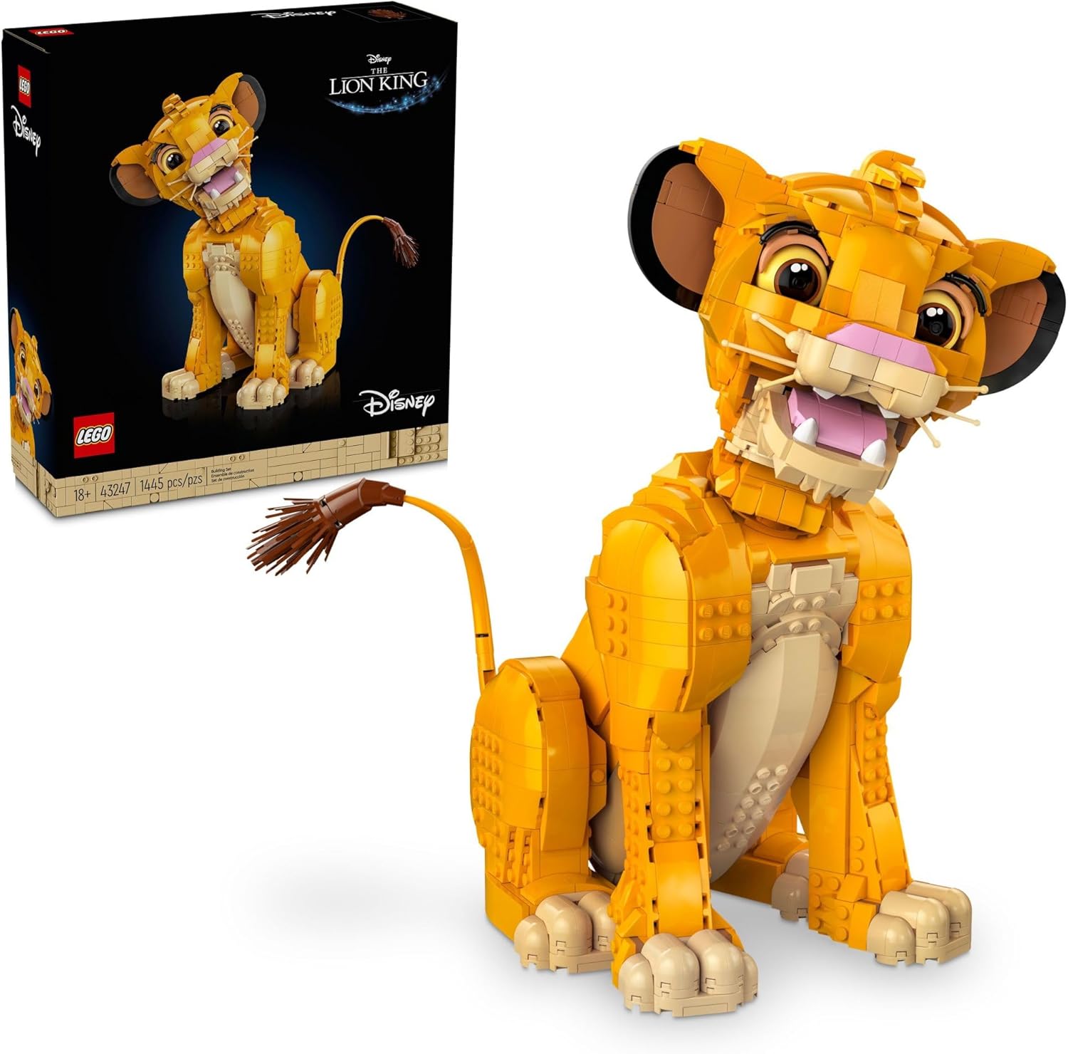 LEGO Disney Young Simba the Lion King Building Sets for Adults - Buildable Figurine for Display, Ages 18+ - DIY Kits & Crafts for Fans of Movie - Collectible Disney Birthday Gift - 43247