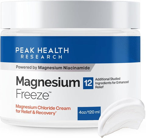 Peak Health Research Magnesium Freeze Topical Magnesium Cream, 4 oz