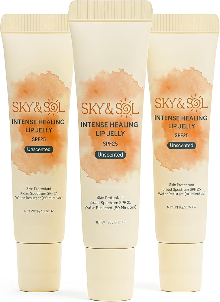 Sky & Sol Lip Balm SPF 25 – 3 Pack Natural Hydrating Lip Jelly