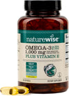 NatureWise Omega 3 Fish Oil 1000mg with Vitamin E, EPA & DHA, 60 Softgels