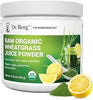 Dr. Berg USDA Certified Organic Green Powder Superfood (60 Servings) - Made with Raw Wheatgrass, Chlorophyll, Trace Minerals & Natural Enzymes - Non-GMO Green Superfood Powder - Lemon Flavor