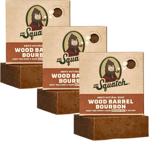 Dr. Squatch All Natural Bar Soap for Men with Medium Grit, Wood Barrel Bourbon 5 Ounce - Personal Care