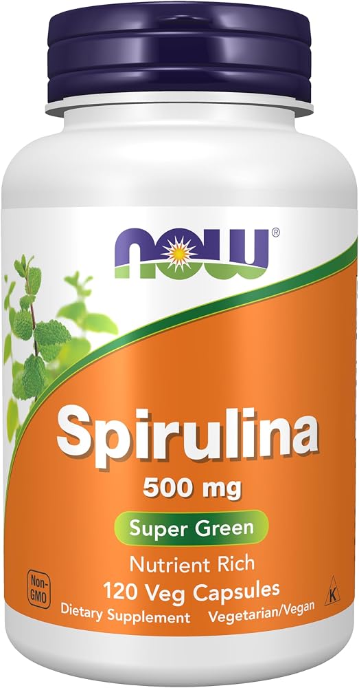 NOW Supplements, Spirulina 500 mg Super Green, 120 Veg Caps