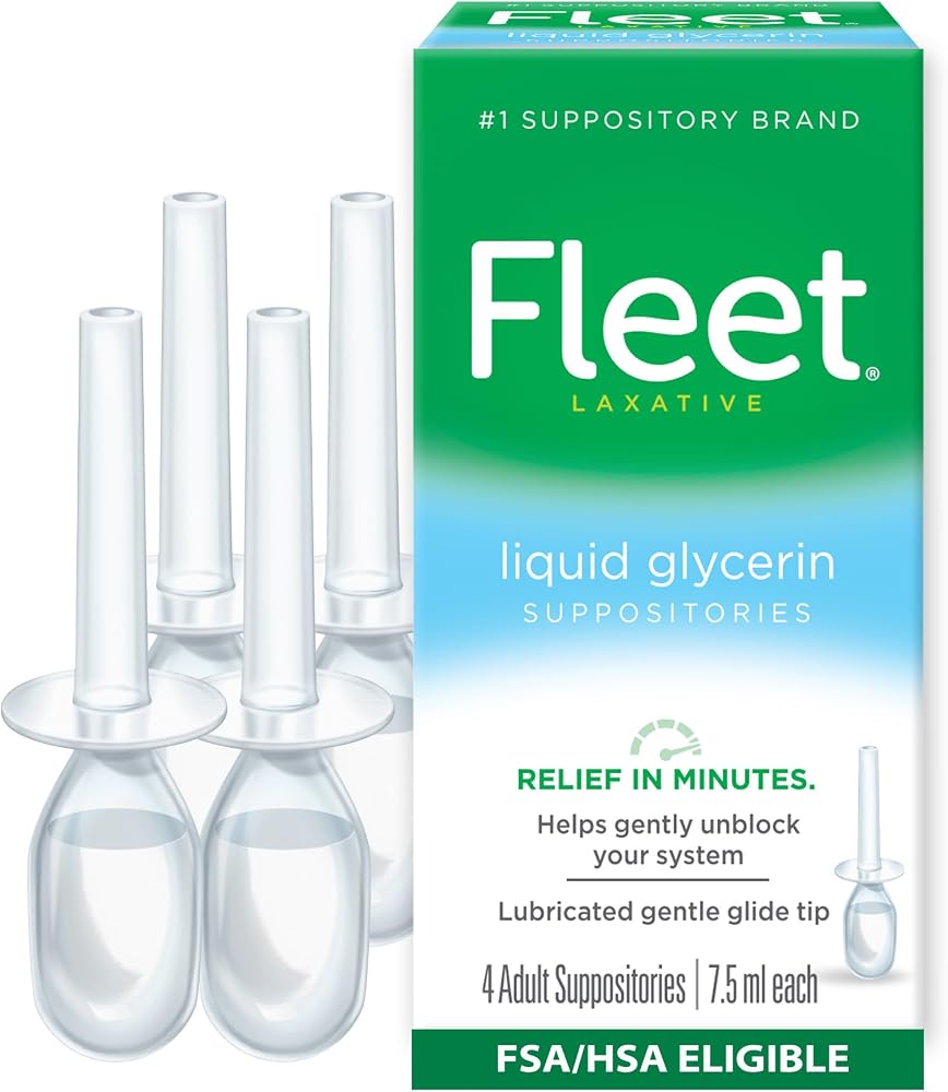 Fleet Liquid Glycerin Suppositories, 4 Bottles, 7.5oz each - Personal Care