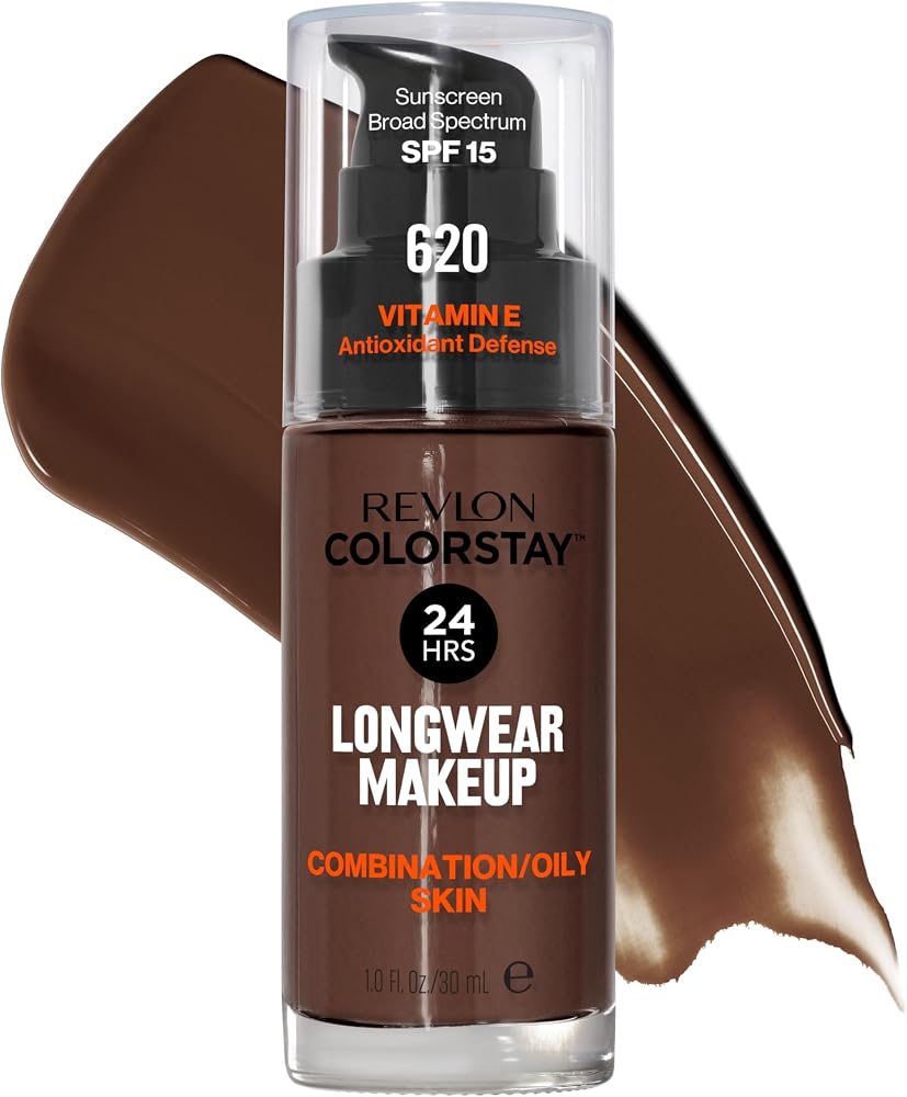 Revlon Liquid Foundation, ColorStay Face Makeup for Combination & Oily Skin, SPF 15, Medium-Full Coverage with Matte Finish, 620 Java, 1 Fl Oz