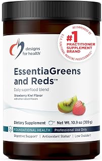 Designs for Health EssentiaGreens & Reds, Strawberry Kiwi, 30 Servings