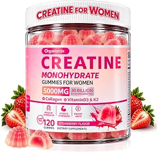 Creatine Gummies for Women, Collagen + Vitamin d3 k2, 120 Chews