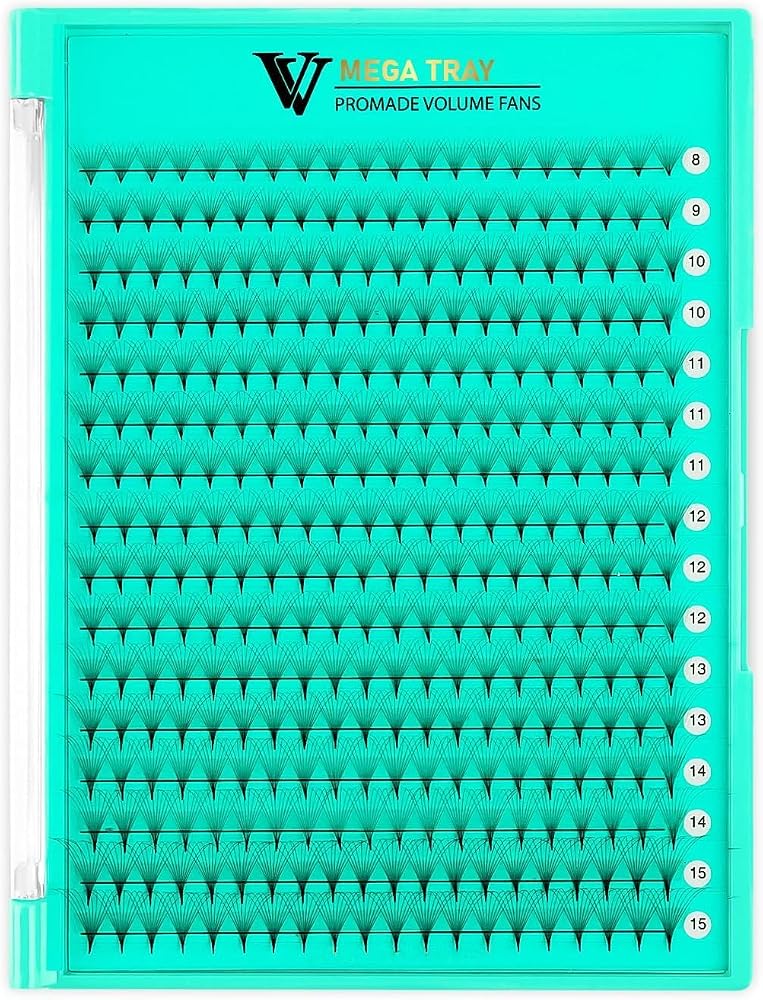 Eyelash Extensions 3D 4D 5D 6D 8D 9D 10D Thickness 0.07/0.1 C/D Curl Eyelashes Middle Stem & Long Stem Heat Bonded Premade Fans Russian Volume Lash Extensions Supplies (Long Stem 3D-0.07-D-11mm)