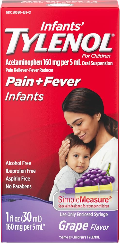 Infants' Tylenol Oral Suspension, Acetaminophen, Grape, 1 fl. oz - Personal Care