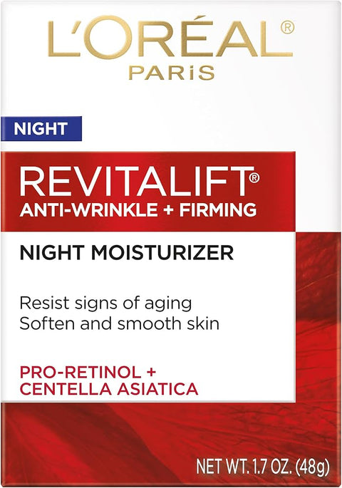 L'Oreal Paris, RevitaLift Anti-Wrinkle + Firming Night Cream Moisturizer 1.7 oz - Skincare - Beauty