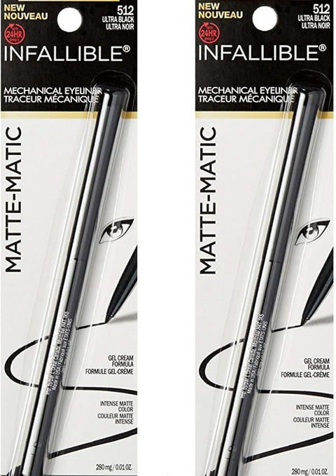 L'Oreal Paris Infallible Matte-Matic Mechanical Eyeliner, 512 Ultra Black (Pack of 2) - Personal Care