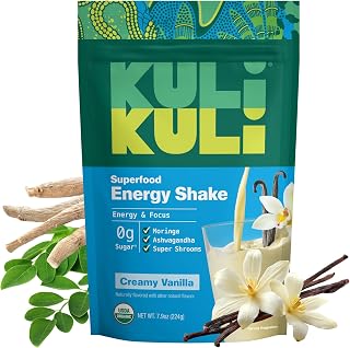 Kuli Kuli Superfood Energy Shake, Vanilla, Caffeine-Free, Vegan, 7.9oz