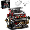 V8 Engine Model Kit that Runs, 8-Cylinder Car Engine Building Set with Rechargeable Motor, Compatible with Lego for Adults, STEM Engineering Construction Toy for Teens Boys (1176 PCS)