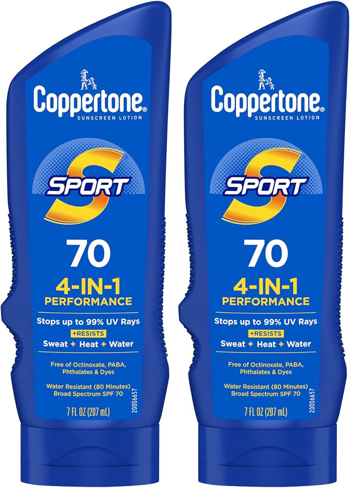 Coppertone SPORT Sunscreen Lotion SPF 70, Value Pack, 2 x 7 FL OZ - Personal Care