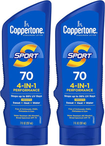 Coppertone SPORT Sunscreen Lotion SPF 70, Value Pack, 2 x 7 FL OZ - Personal Care