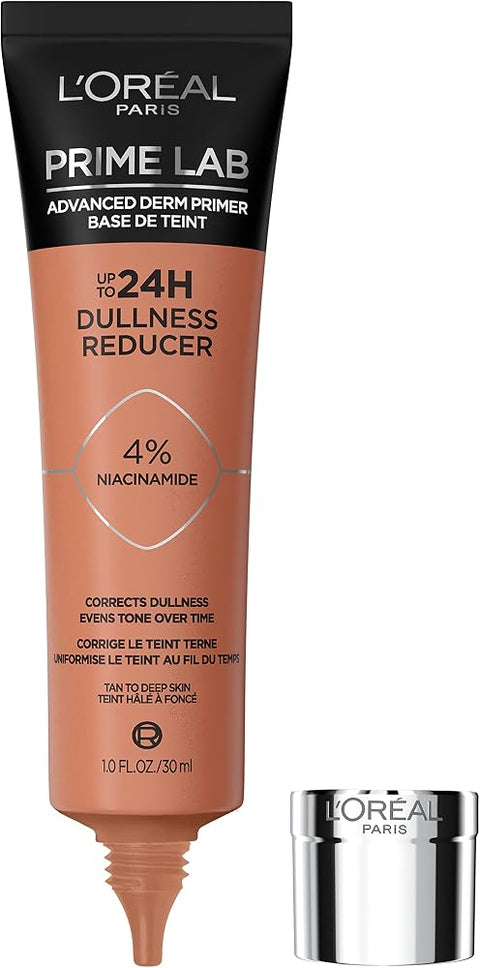 L'Oreal Paris Prime Lab Up to 24H Dullness Reducer, Face Primer Infused with Niacinamide to Reduce Face Dullness and Extend Makeup Wear, 1.01 Fl Oz - Personal Care