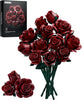 Burgundy Red Rose Bouquet Building Set Flower Botanical for Adult Women